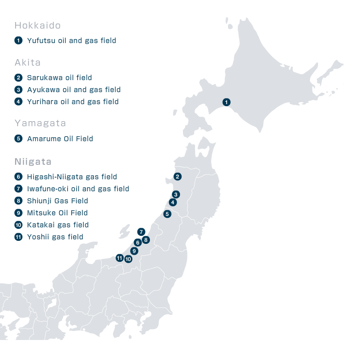 Map of E&P in Japan