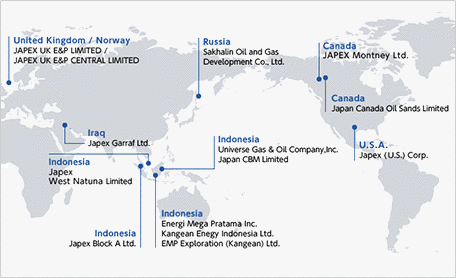 Map of Overseas E&P