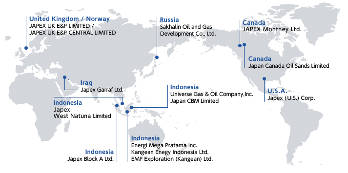 Map of Overseas E&P